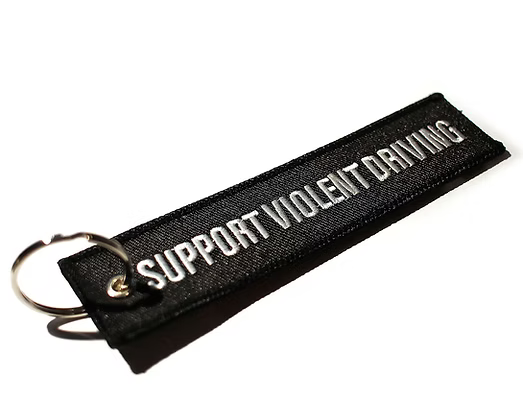 Black keychain with 'Support Violent Driving' text on a white background
Hardcore Tokyo Logo Flight Tag