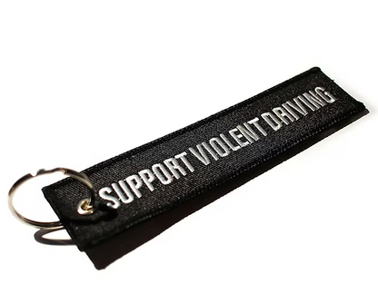 Black keychain with 'Support Violent Driving' text on a white background
Hardcore Tokyo Logo Flight Tag