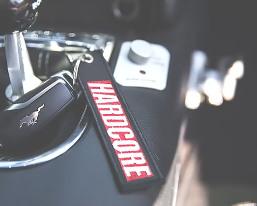 Keychain with 'HARDCORE' tag
